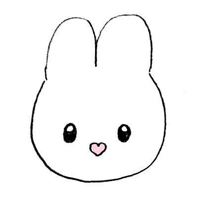 兔子头的简笔画