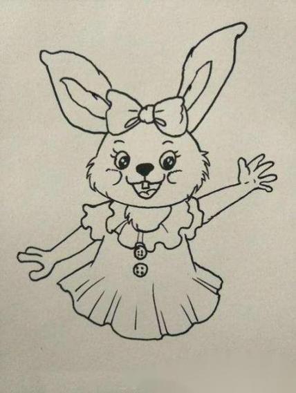 兔子拟人简笔画