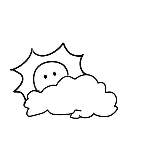 太阳白云的简笔画 太阳白云的简笔画简单