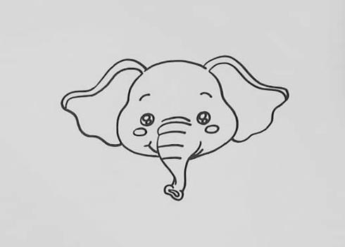 大象耳朵简笔画