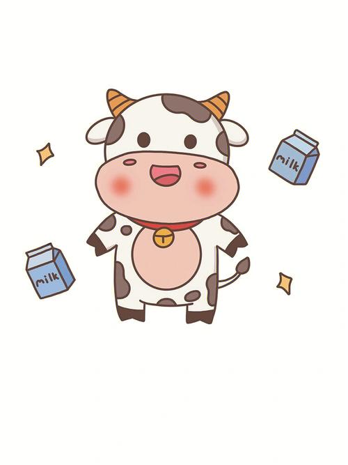 奶牛简笔画彩色