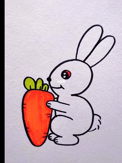 小兔子吃胡萝卜简笔画 小兔子吃胡萝卜简笔画法