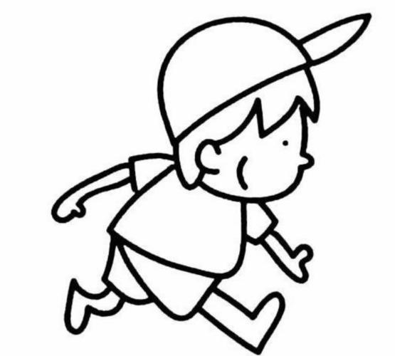 儿童跑步简笔画