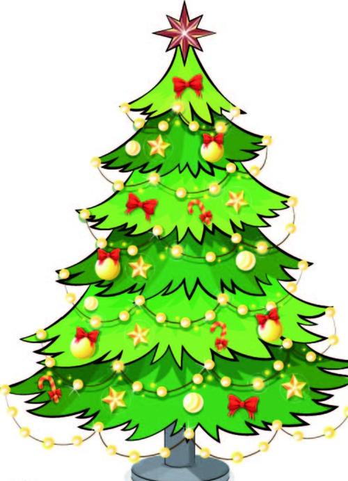彩色圣诞树简笔画 简笔彩色圣诞树的画法