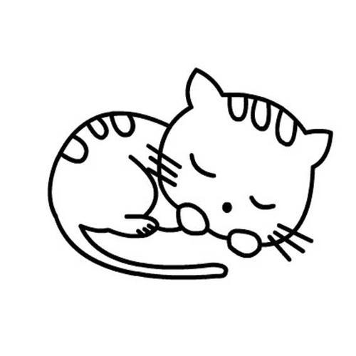 睡觉的猫简笔画 睡觉的猫简笔画颜色