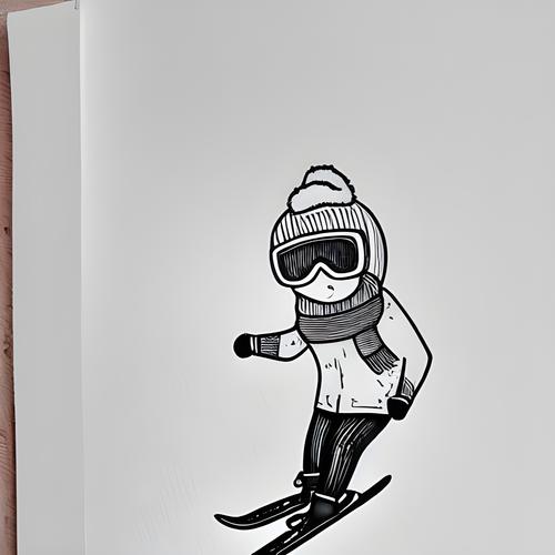 滑雪的简笔画