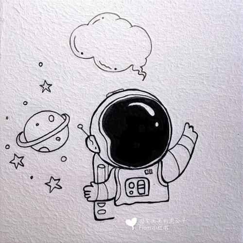 宇航员的简笔画 卡通宇航员的简笔画