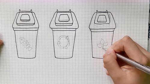 垃圾桶画法简笔画图片 垃圾桶画法简笔画图片儿童画