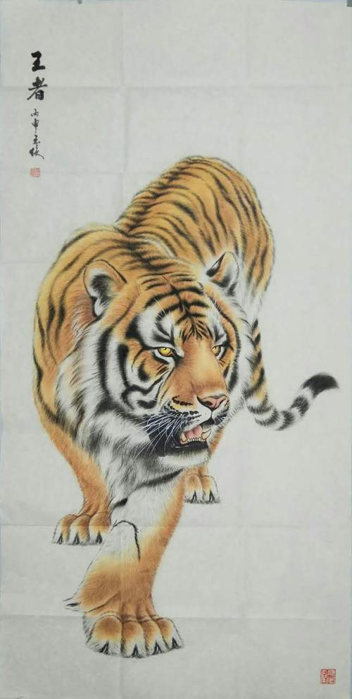 老虎的画像正面图片