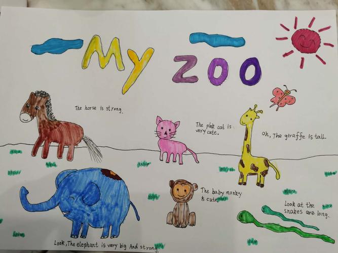 三年级动物园英语手抄报简单
