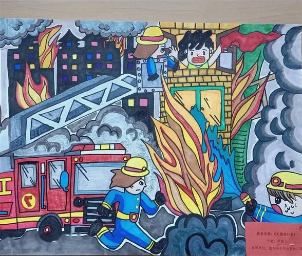 关于消防的绘画作品