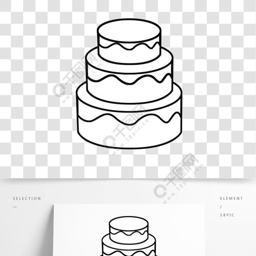 蛋糕简笔画黑白