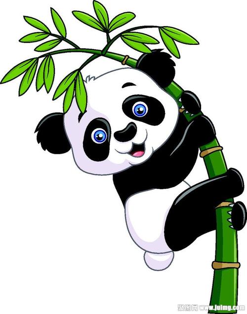 熊猫竹子简笔画彩色图片