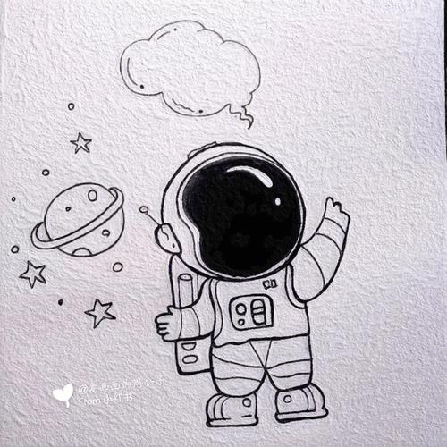 宇航员的简笔画 卡通宇航员的简笔画