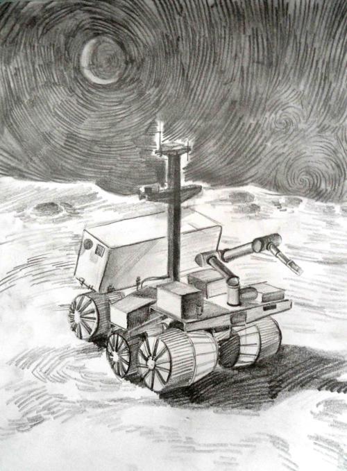 月球基地简笔画
