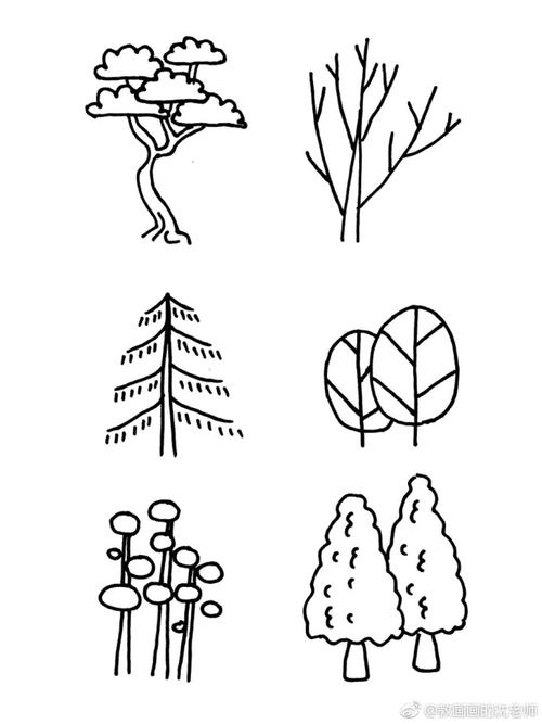 100种树简笔画 7一9岁儿童画