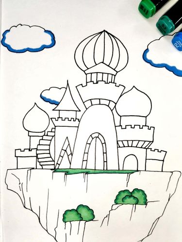 城堡简笔画带颜色 城堡简笔画带颜色搭配