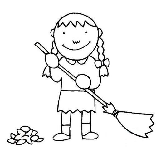 小女孩扫地的简笔画 小女孩扫地的简笔画怎么画