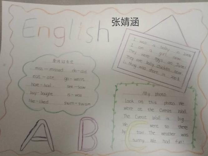 五年级英语手抄报图片简单