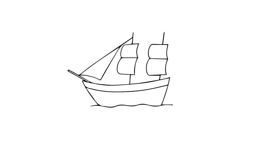 漂亮的大帆船简笔画 漂亮的大帆船简笔画颜色