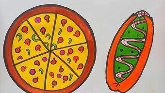 披萨简笔画图片彩色 披萨简笔画图片彩色卡通图片