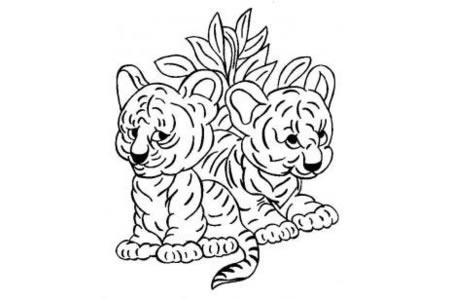 两只老虎简笔画