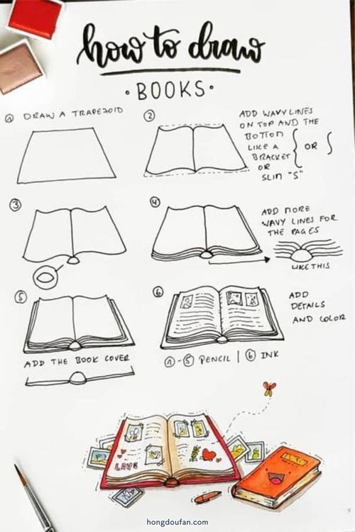 书怎么画简单漂亮 打开的书怎么画简单漂亮