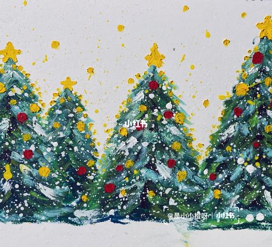油画圣诞树 油画圣诞树图片