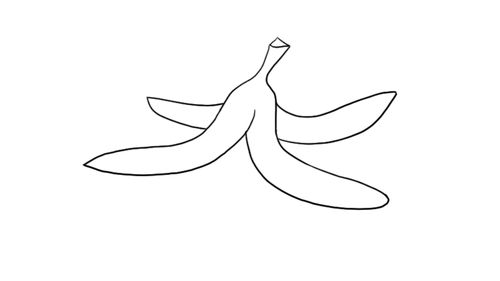 香蕉皮简笔画 香蕉皮简笔画彩色