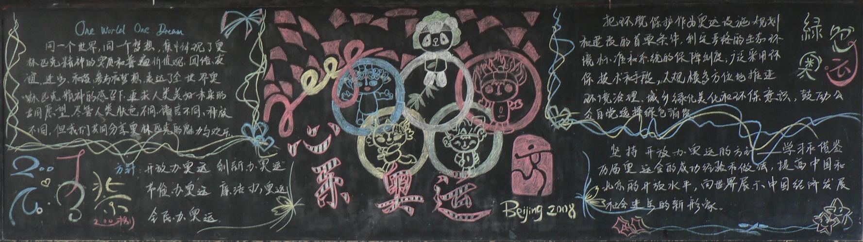 奥运会黑板报图片