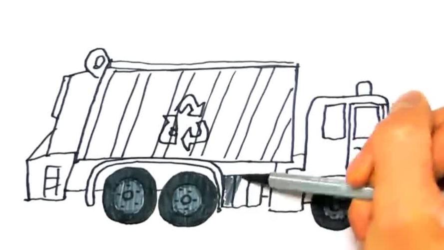 垃圾车简笔画图片