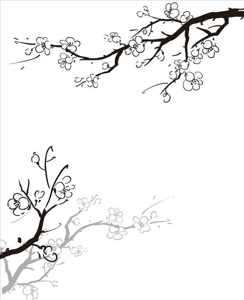 梅花的枝干简笔画图片