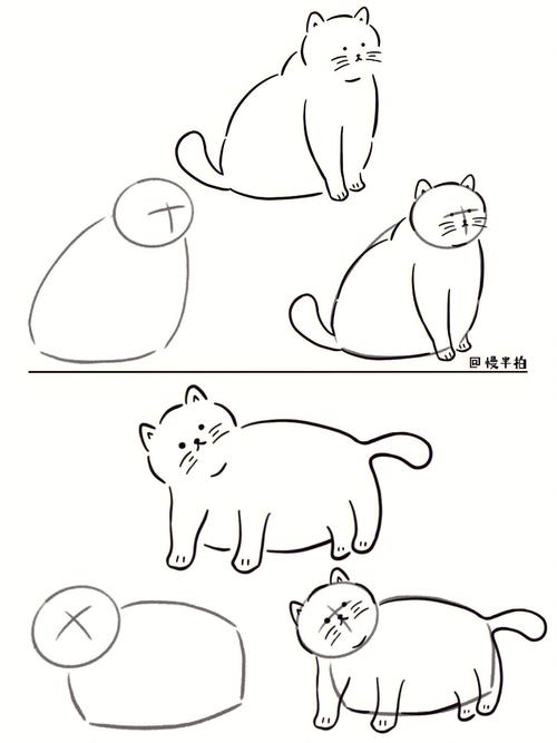猫咪简笔画可爱手绘