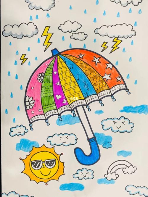 儿童雨伞绘画图片 儿童雨伞绘画图片米奇