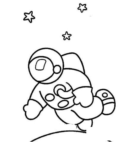 宇航员简笔画儿童画