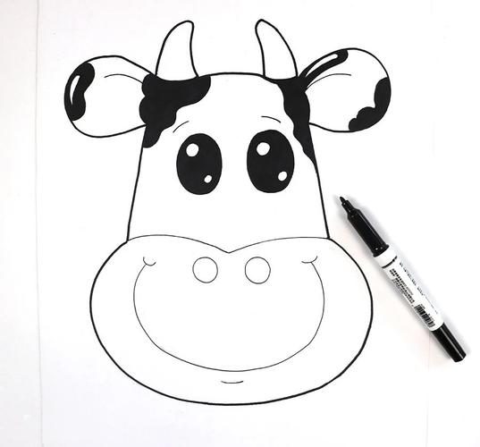 奶牛头像简笔画