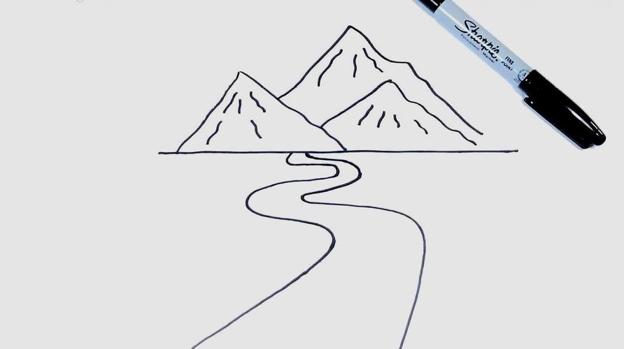 大山的素描画 大山的素描画视频