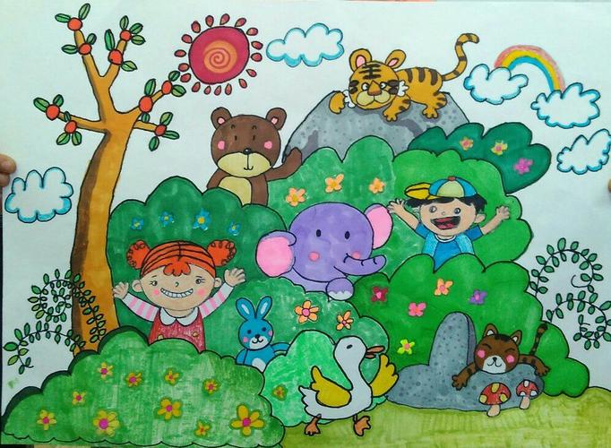 儿童画动物园 儿童画动物园图片