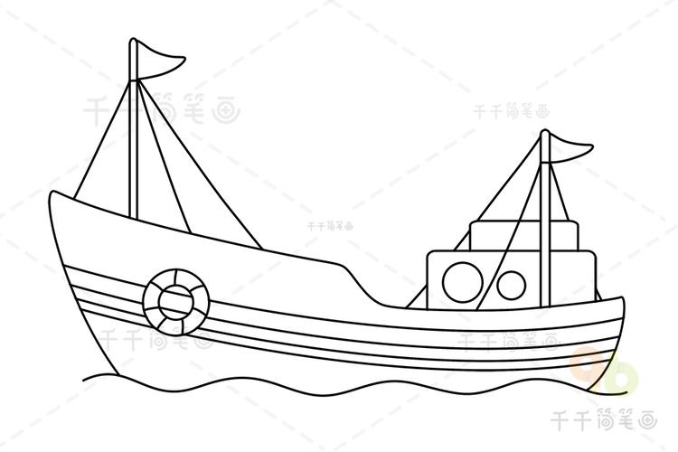 小渔船简笔画