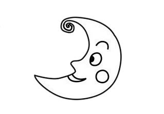 圆圆月亮简笔画