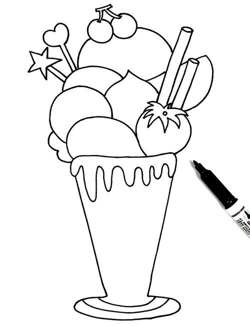 q版冰淇淋简笔画可爱图片