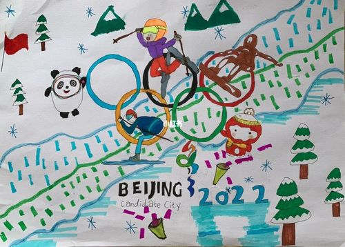 滑雪画画图片儿童画 滑雪画画图片儿童画立体