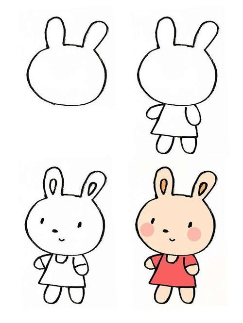 兔子简笔画可爱卡通版