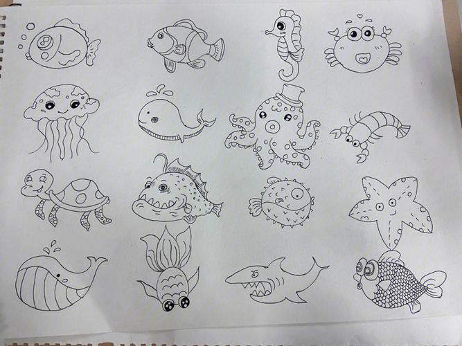 40种海洋动物简笔画 40种海洋动物简笔画图片