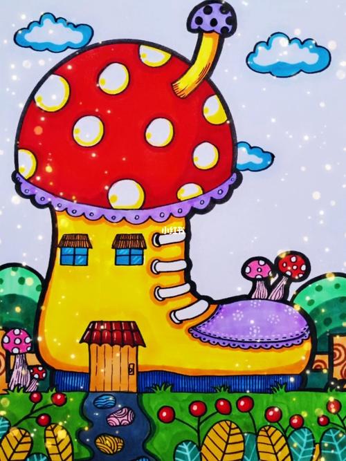 蘑菇房子简笔画 蘑菇房子简笔画图片