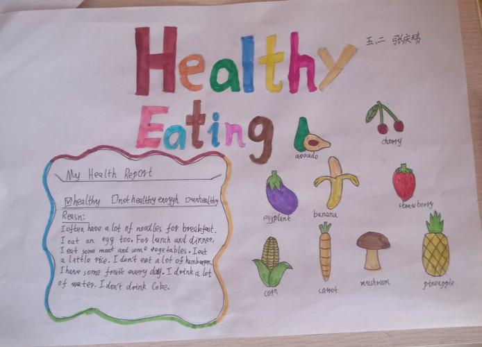 健康饮食英语手抄报