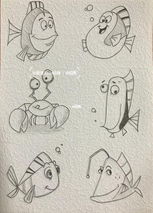 简笔画鱼海底世界