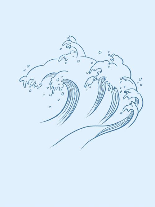 翻滚的海浪简笔画 翻滚的海浪简笔画图片