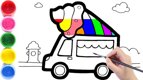 冰淇淋车简笔画 冰淇淋车简笔画图片彩色
