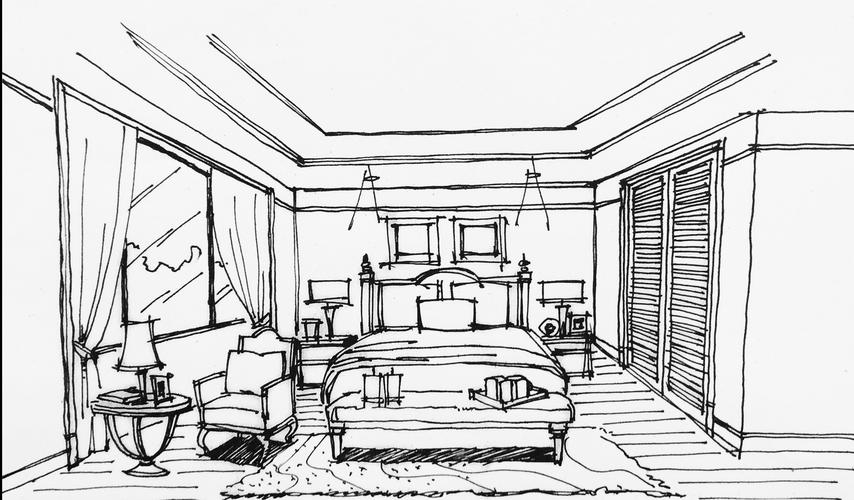 梦想中的卧室简笔画图片